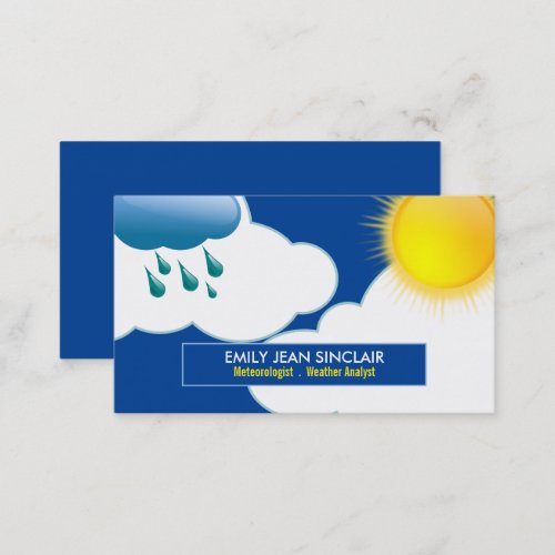 Vibrant Weather Icon Design Meteorologist Business Card
