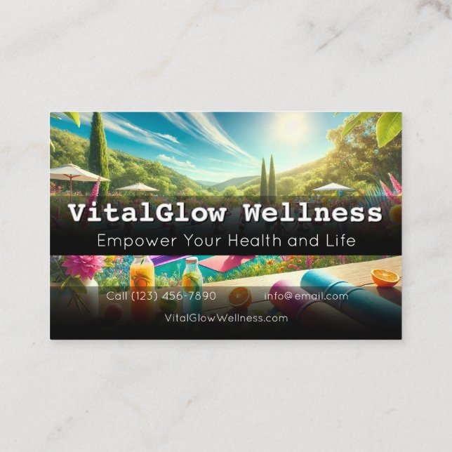 Vibrant Wellness Business Card Energize Your Brand (Back)