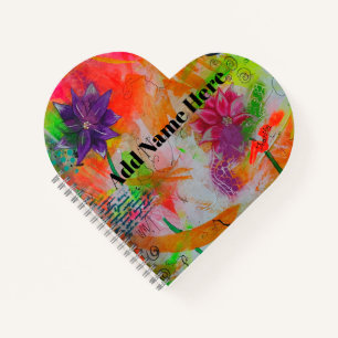 Vibrant Whimsical Garden Glow Notebook
