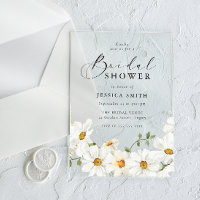 Vibrant White Floral Bridal Shower Clear