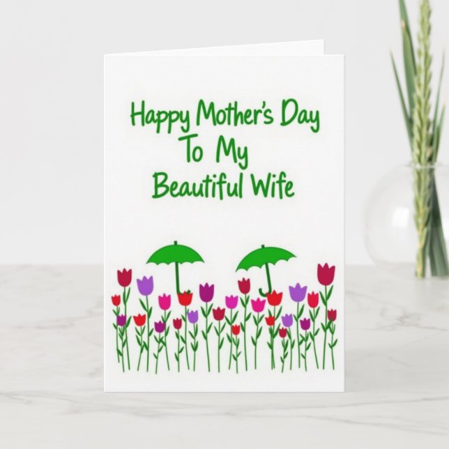 Vibrant Wife Mothers Day Card (Front)