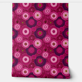 Vibrant Wild Pink Crochet Rosette Pattern Wallpaper