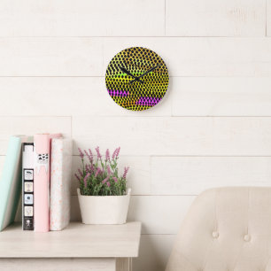 "Vibrant Wilderness" Colourful Abstract Print Round Clock