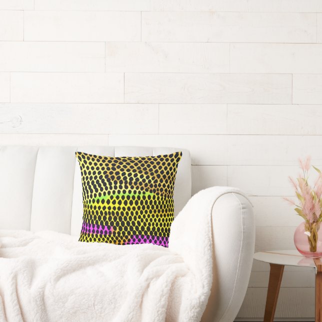 "Vibrant Wilderness" Colourful Abstract Print Throw Pillow (Couch)