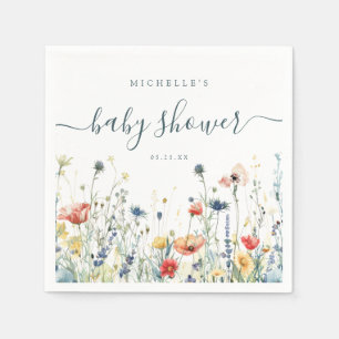 Vibrant Wildflower Baby Shower Napkins