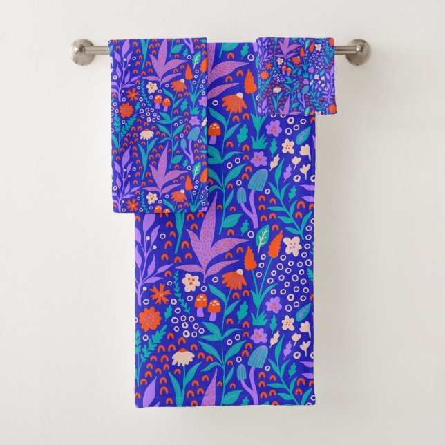 Vibrant Wildflower Bath Towel Set (Insitu)