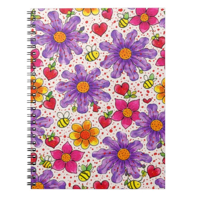 Vibrant Wildflower Blooms  Notebook (Front)