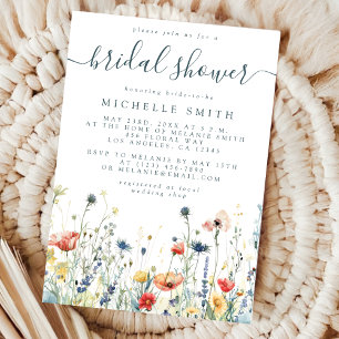 Vibrant Wildflower Bridal Shower Invitation