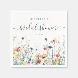 Vibrant Wildflower Bridal Shower Napkins