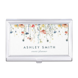 Vibrant Wildflower Business Card Case