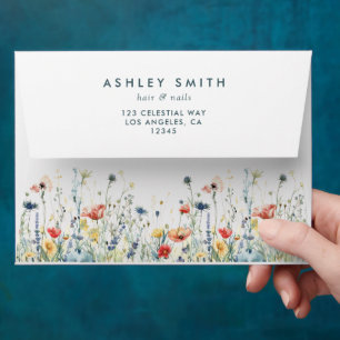 Vibrant Wildflower Business Envelope