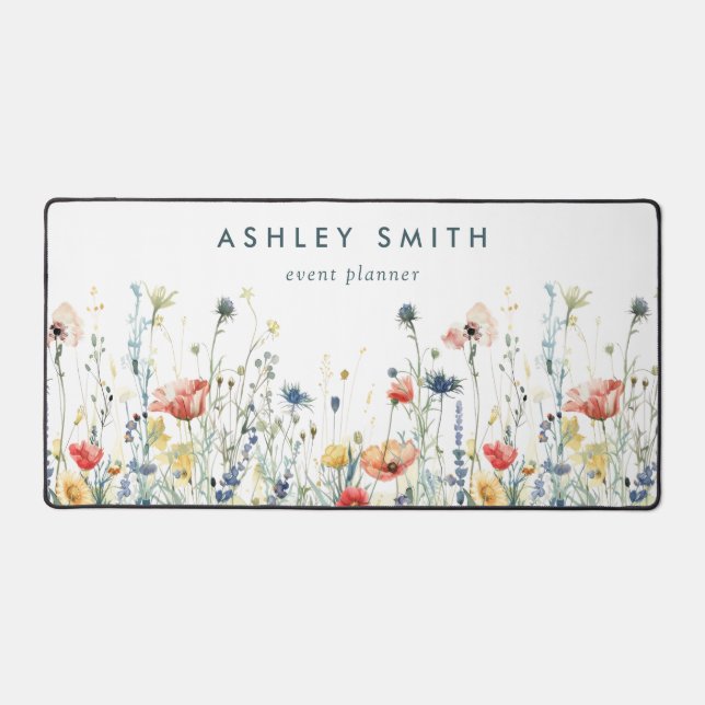 Vibrant Wildflower Desk Mat (Front)