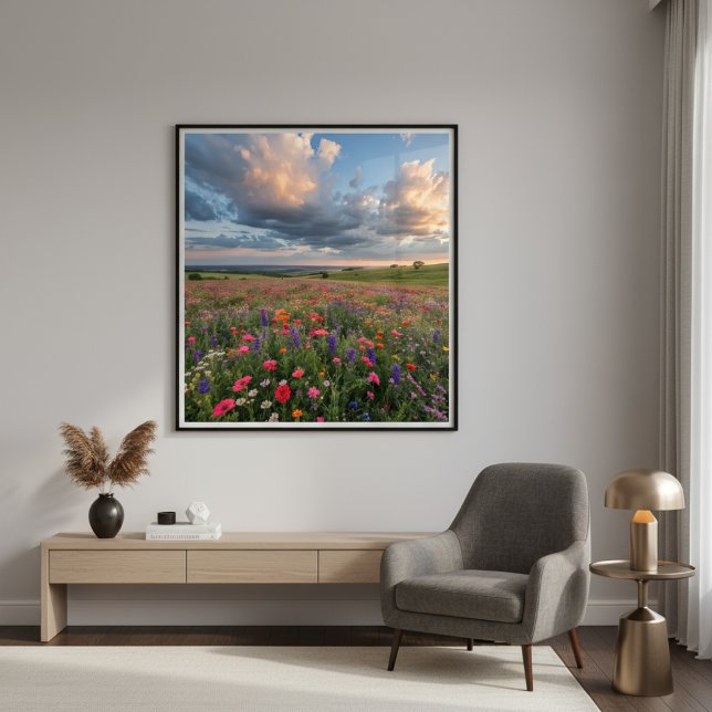 Vibrant Wildflower Field Sunset  Poster (Creator Uploaded)