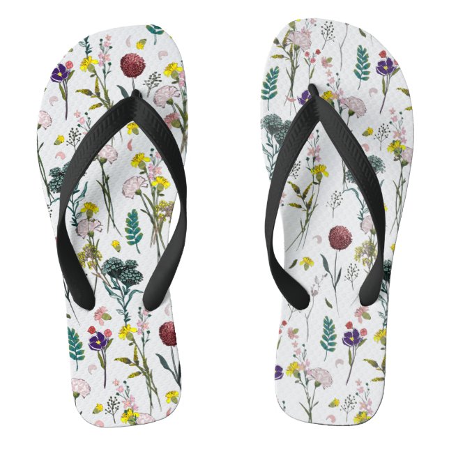 Vibrant Wildflower  Flip Flops (Footbed)