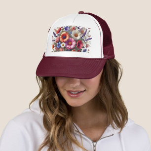 Vibrant Wildflower Garden Floral Colorful Summer H Trucker Hat