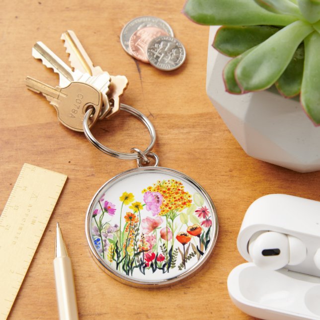 Vibrant wildflower garden keychain (Desk)