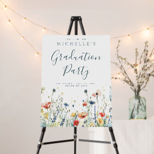 Vibrant Wildflower Graduation Party Foam Board