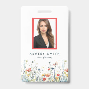 Vibrant Wildflower ID Badge