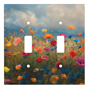Vibrant Wildflower Impressionist Light Switch Cover