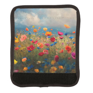 Vibrant Wildflower Impressionist Luggage Handle Wrap