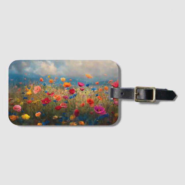 Vibrant Wildflower Impressionist Luggage Tag (Front Horizontal)