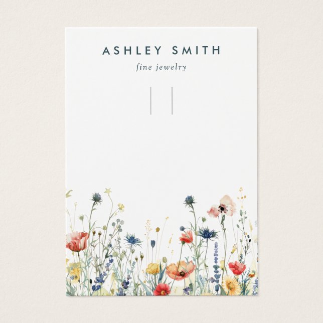 Vibrant Wildflower Keychain Display Card (Front)