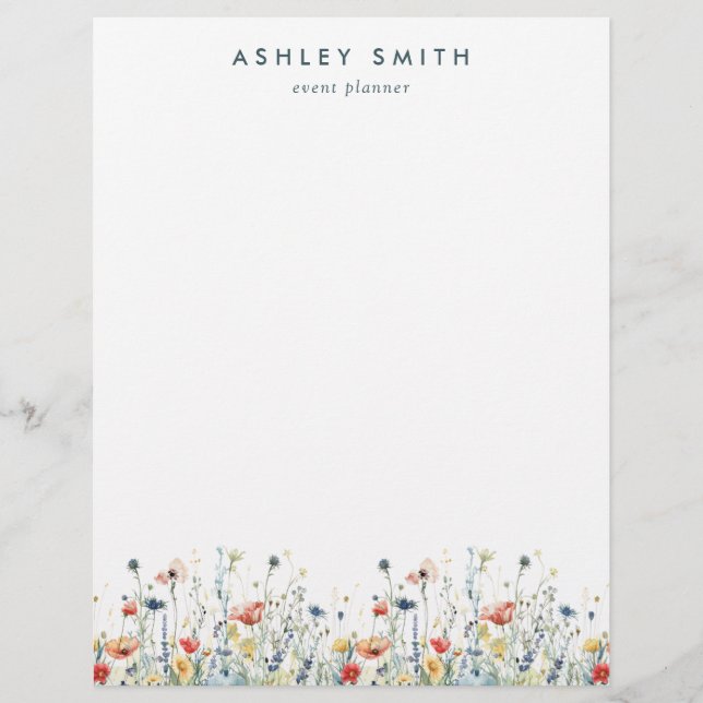 Vibrant Wildflower Letterhead (Front)