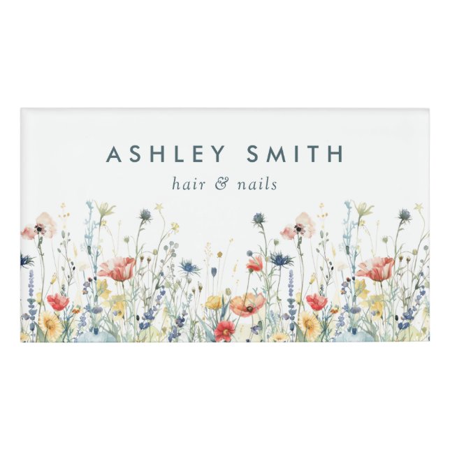 Vibrant Wildflower Name Tag (Front)