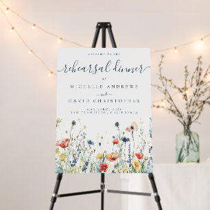 Vibrant Wildflower Rehearsal Dinner Foam Board