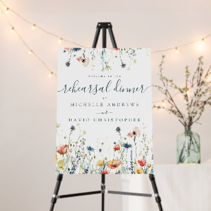 Vibrant Wildflower Rehearsal Dinner Foam Board