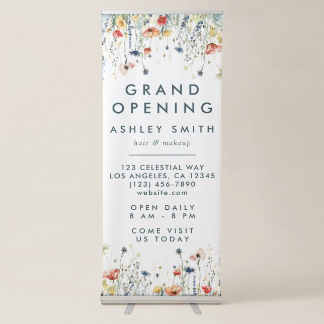 Vibrant Wildflower Retractable Banner (Front)