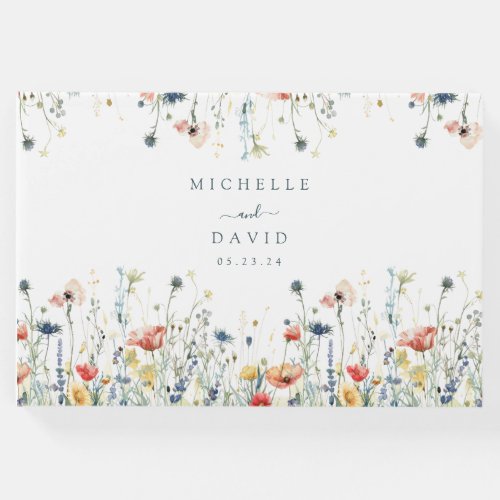 Vibrant Wildflower Wedding Guest Book