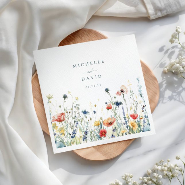 Vibrant Wildflower Wedding Napkins (Creator Uploaded)