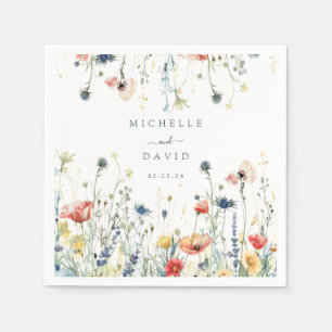 Vibrant Wildflower Wedding Napkins