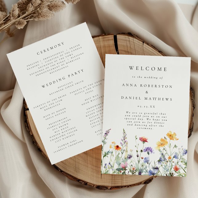 Vibrant Wildflower Wedding Program (Creator Uploaded)