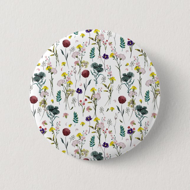 Vibrant Wildflowers Button (Front)