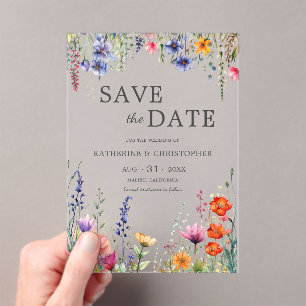 Vibrant Wildflowers Elegant Wedding Save the Date