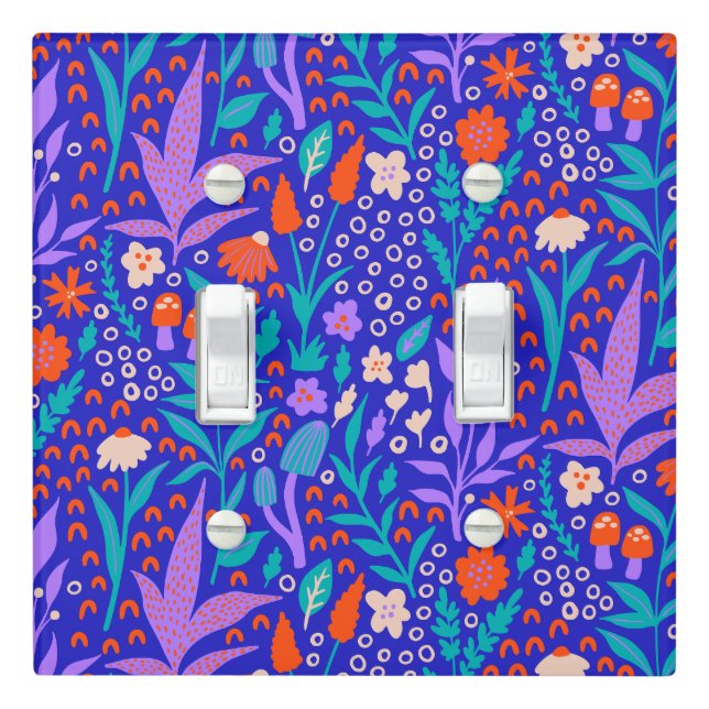 Vibrant Wildflowers Light Switch Cover (In Situ)