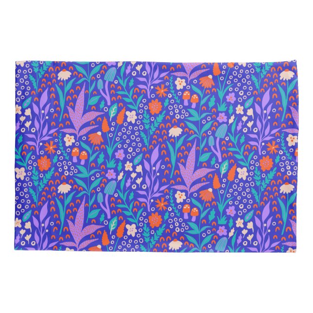 Vibrant Wildflowers Pillow Case (Back)