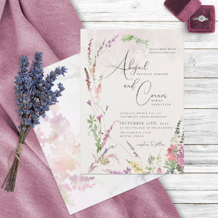 Vibrant Wildflowers Pink Violet Yellow Invitation