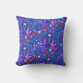 Vibrant Wildflowers Throw Pillow