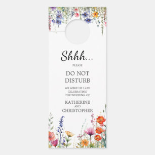 Vibrant Wildflowers Wedding Shhh Do Not Disturb Door Hanger