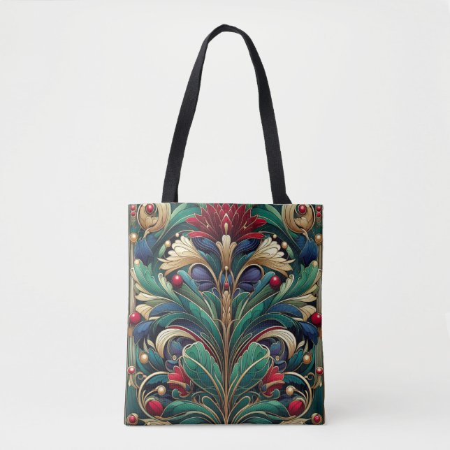 Vibrant William Morris Inspired Tote Bag (Front)