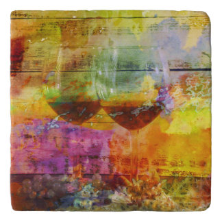 Vibrant Wine Digital Art Trivet
