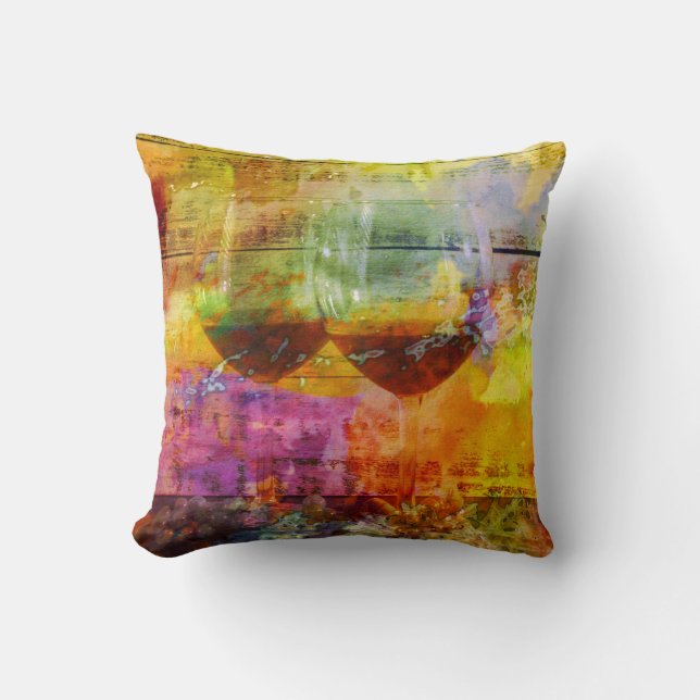 Vibrant Wine Throw Pillow (Front)
