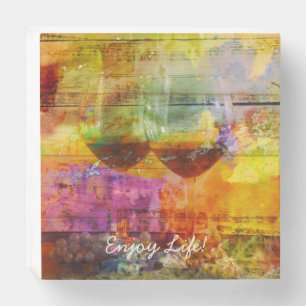 Vibrant Wine Wooden Box Sign