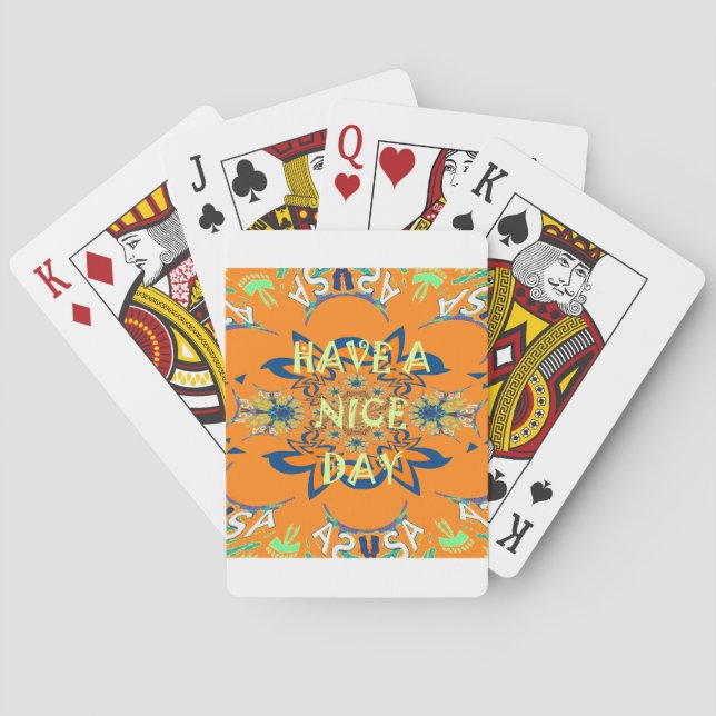 Vibrant Wishes: Have a Nice Day Art Print Design Poker Cards (Back)