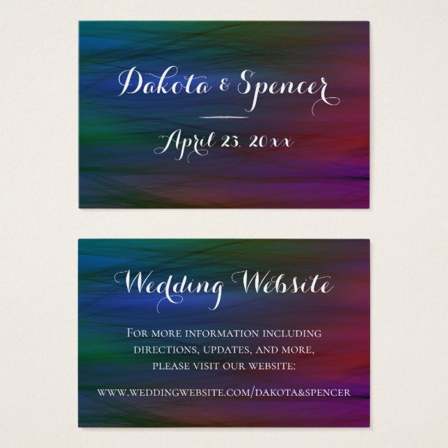 Vibrant Wisps | Dark Watercolor Wedding Website (Front & Back)