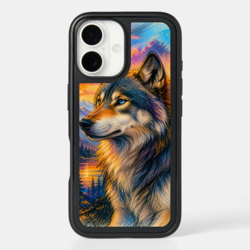 Vibrant Wolf Sunset iPhone Case