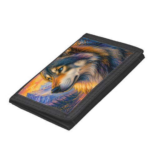 Vibrant Wolf Sunset Wallet